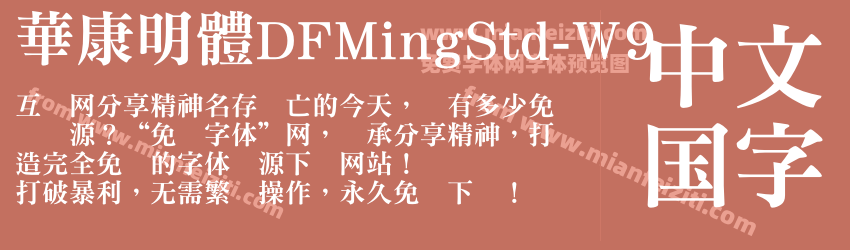 華康明體DFMingStd-W9预览图1
