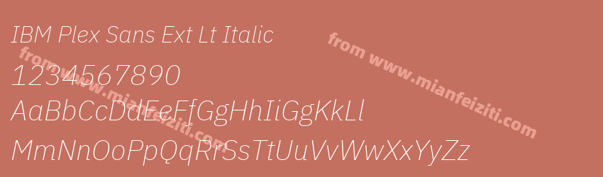 IBM Plex Sans Ext Lt Italic预览图1