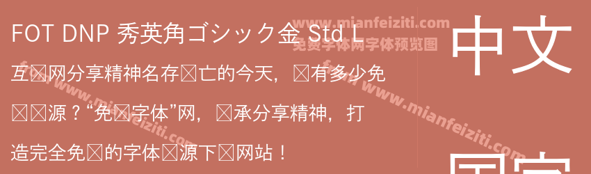 FOT DNP 秀英角ゴシック金 Std L预览图1