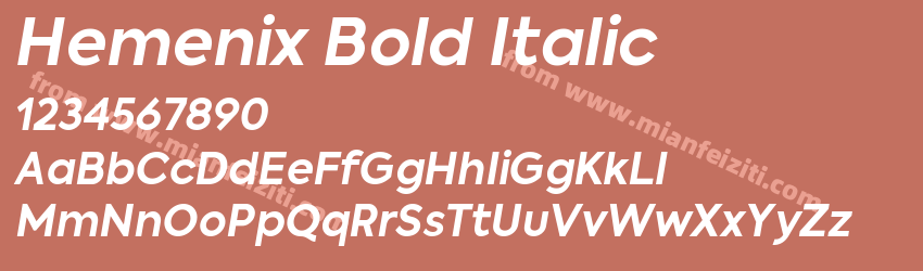 Hemenix Bold Italic预览图1