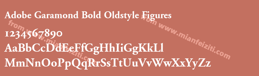 Adobe Garamond Bold Oldstyle Figures字体预览