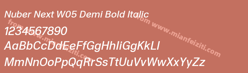 Nuber Next W05 Demi Bold Italic预览图1