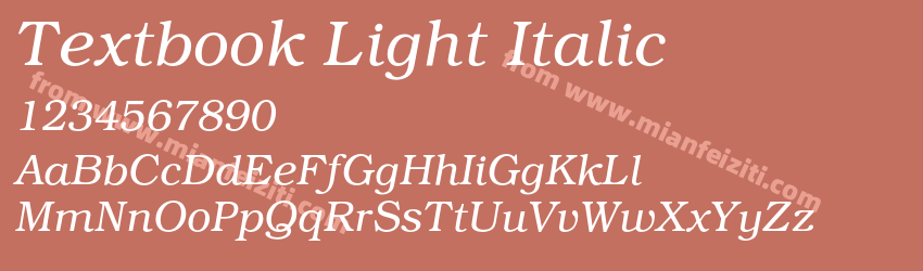 Textbook Light Italic预览图1