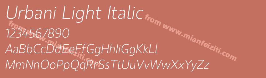 Urbani Light Italic预览图1