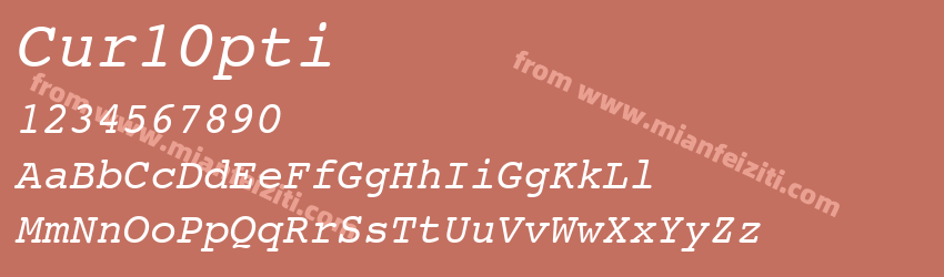 Courier 10 Pitch Italic BT预览图1
