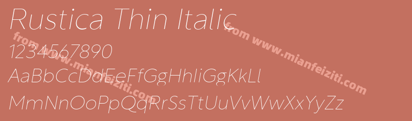 Rustica Thin Italic预览图1