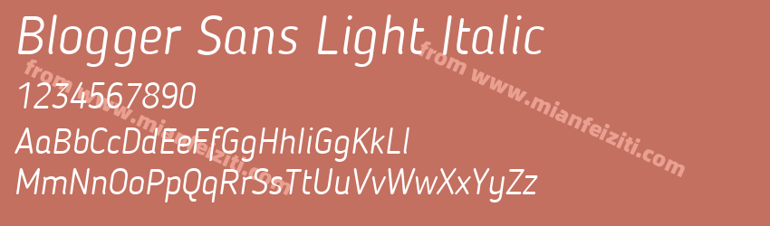 Blogger Sans Light Italic预览图1