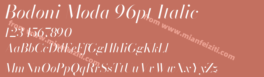Bodoni Moda 96pt Italic预览图1