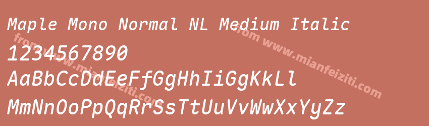 Maple Mono Normal NL Medium Italic预览图1