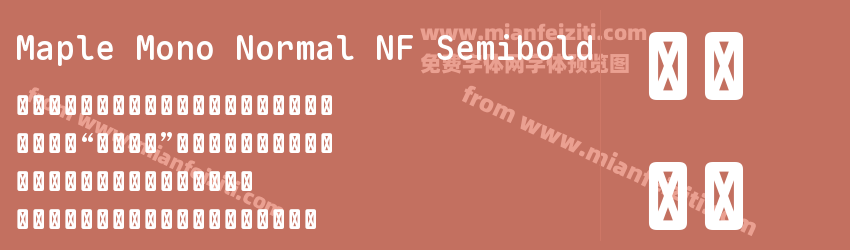 Maple Mono Normal NF Semibold预览图1
