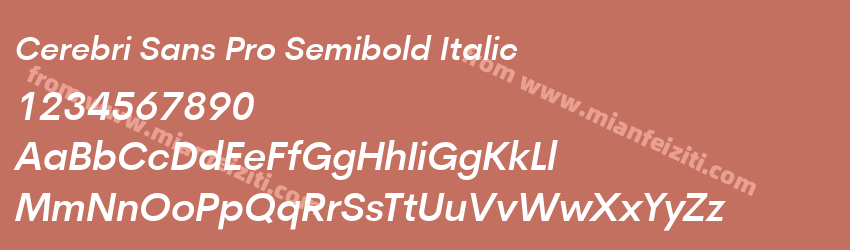 Cerebri Sans Pro Semibold Italic预览图1