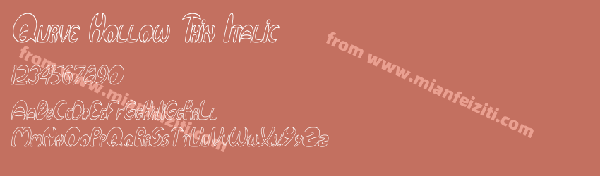 Qurve Hollow Thin Italic预览图1