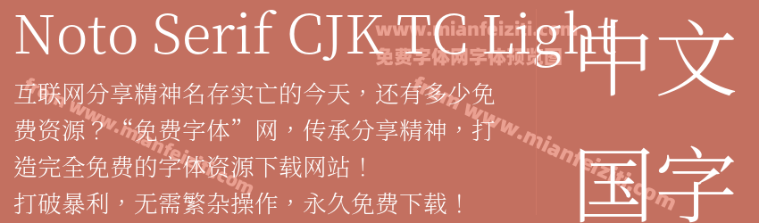 Noto Serif CJK TC Light预览图1