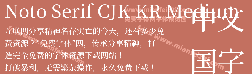 Noto Serif CJK KR Medium预览图1
