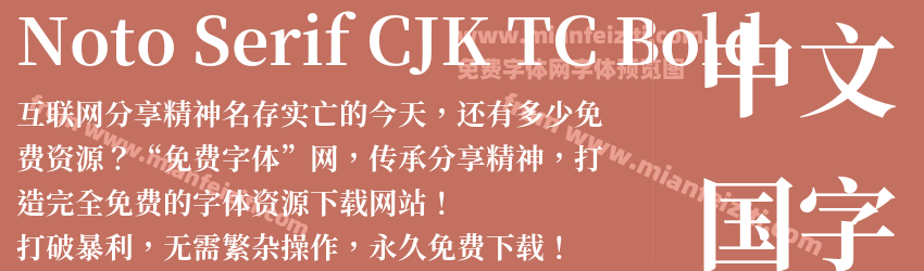 Noto Serif CJK TC Bold预览图1