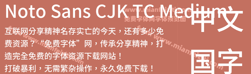 Noto Sans CJK TC Medium预览图1