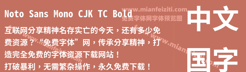 Noto Sans Mono CJK TC Bold预览图1