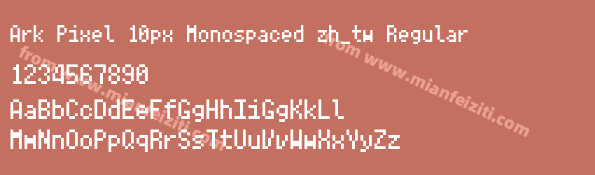 Ark Pixel 10px Monospaced zh_tw Regular预览图1