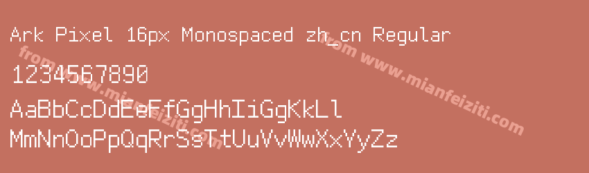 Ark Pixel 16px Monospaced zh_cn Regular预览图1