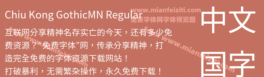 Chiu Kong GothicMN Regular预览图1