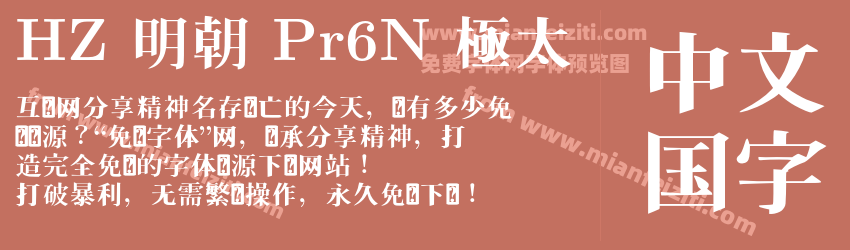 HZ 明朝 Pr6N 極太预览图1