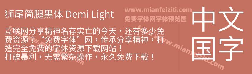 獅尾簡腿黑體 Demi Light预览图1