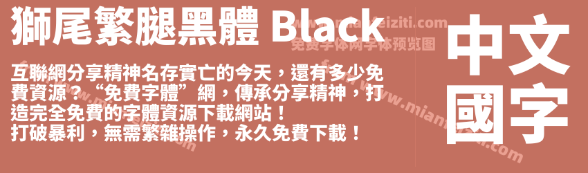 獅尾繁腿黑體 Black预览图1