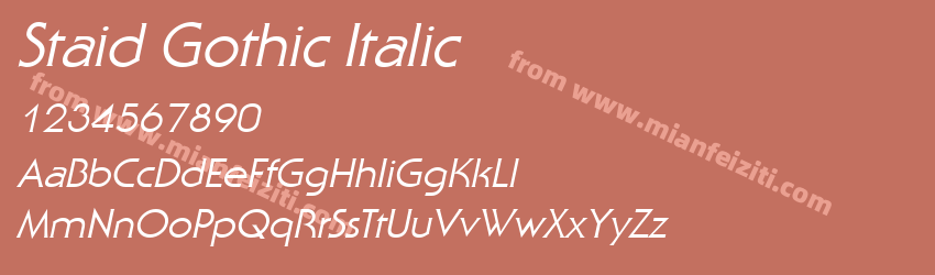 Staid Gothic Italic预览图1