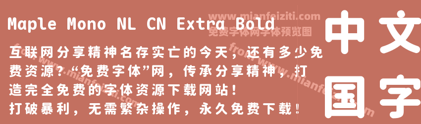 Maple Mono NL CN Extra Bold预览图1