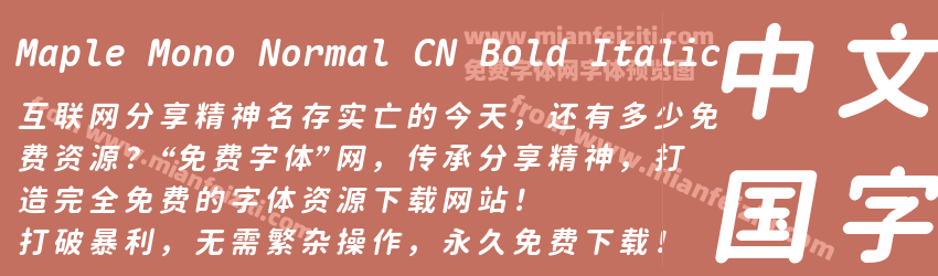 Maple Mono Normal CN Bold Italic预览图1