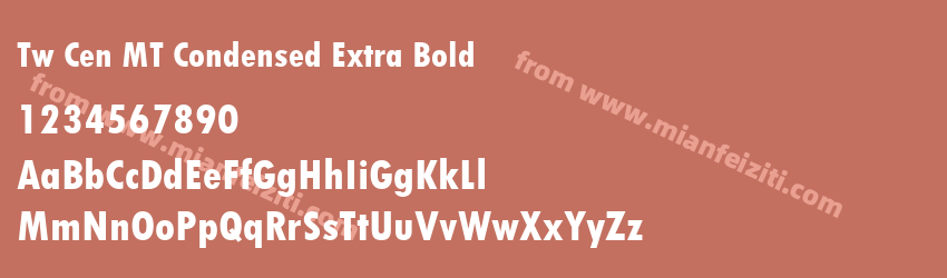 Tw Cen MT Condensed Extra Bold字体预览