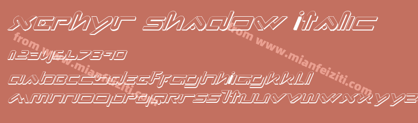 Xephyr Shadow Italic预览图1