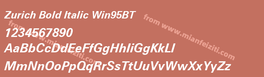 Zurich Bold Italic Win95BT预览图1