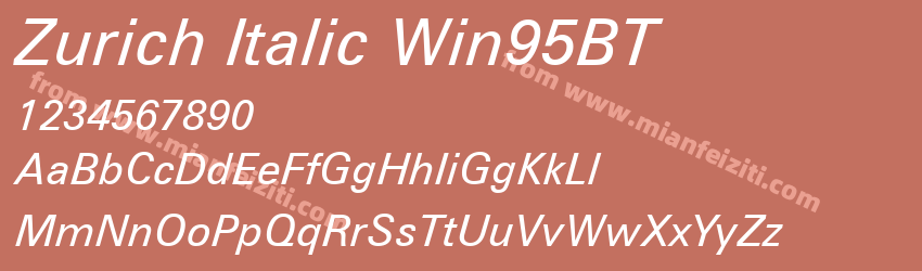 Zurich Italic Win95BT预览图1