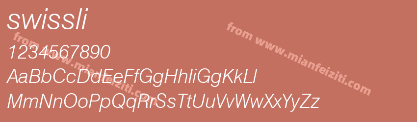 Swiss 721 Light Italic BT预览图1