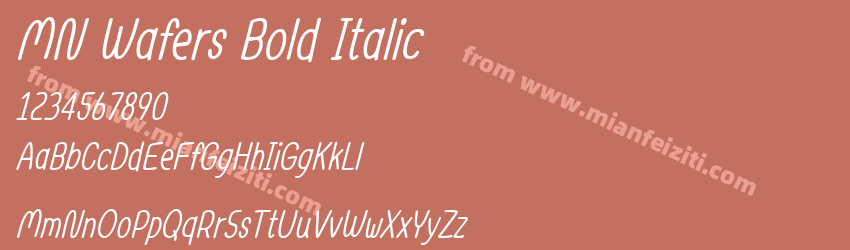 MN Wafers Bold Italic预览图1