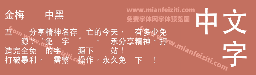 金梅简体中黑国际码预览图1