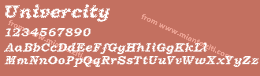 Univercity字体预览