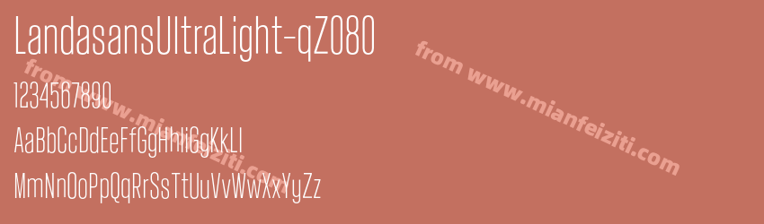 LandasansUltraLight-qZ080字体预览