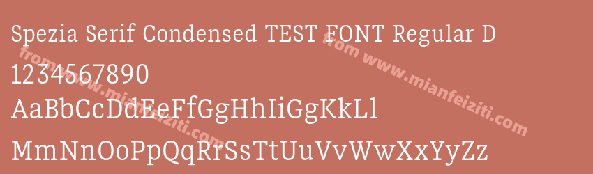 Spezia Serif Condensed TEST FONT Regular D预览图1
