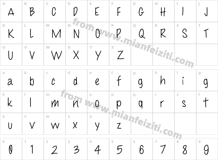 Coolness字体映射图