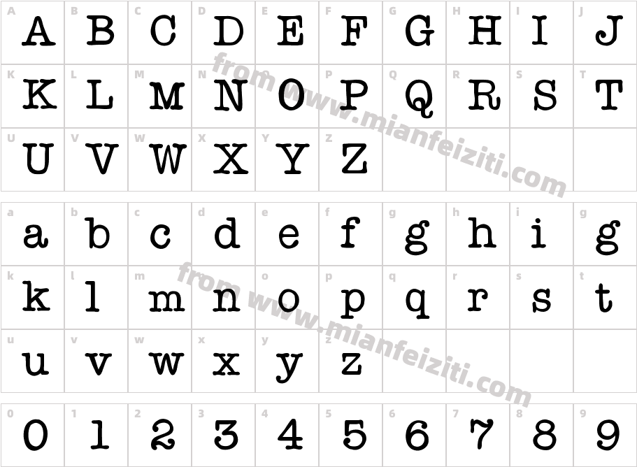 Gingersnap Typo字体映射图