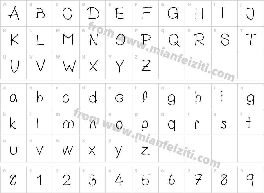 Hanabecvarovafont1字体映射图