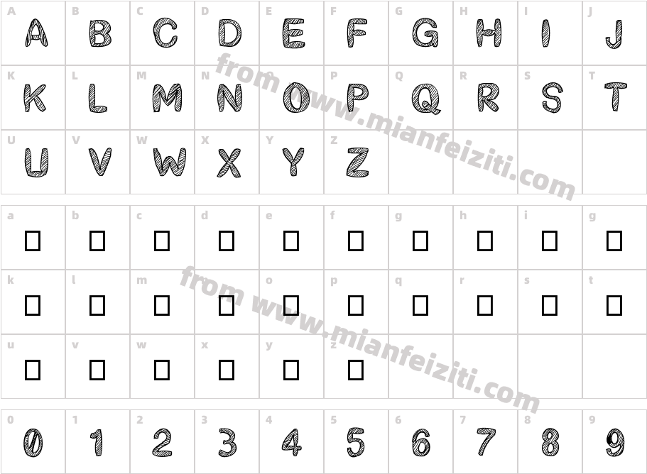 Handsketched字体映射图