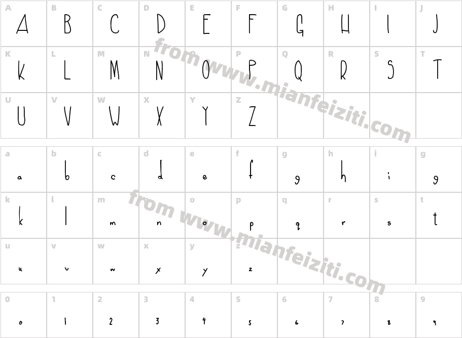 Highand Low字体映射图