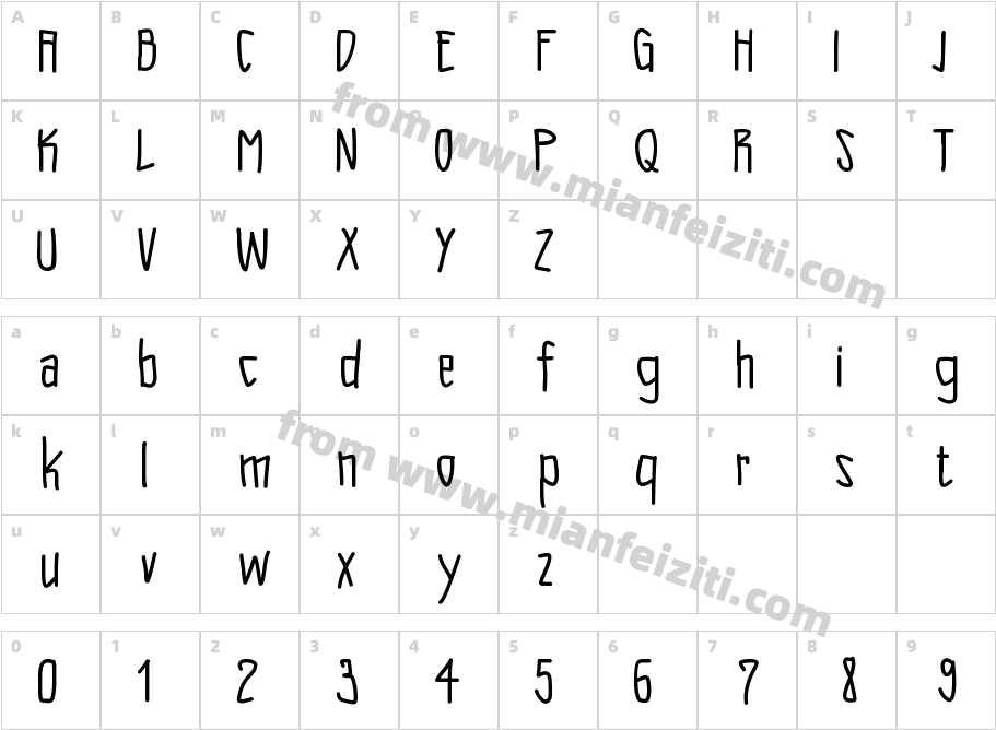 Sketchbook字体映射图