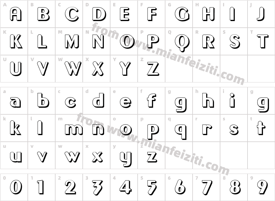 Gilgongo Ombre gvE字体映射图
