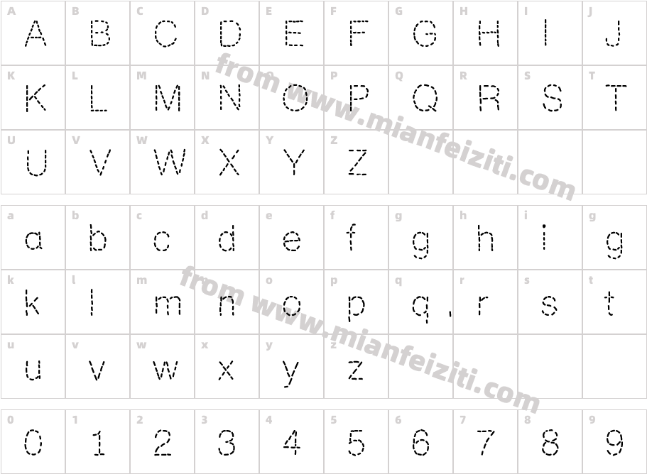 Ttonkhawfount1字体映射图