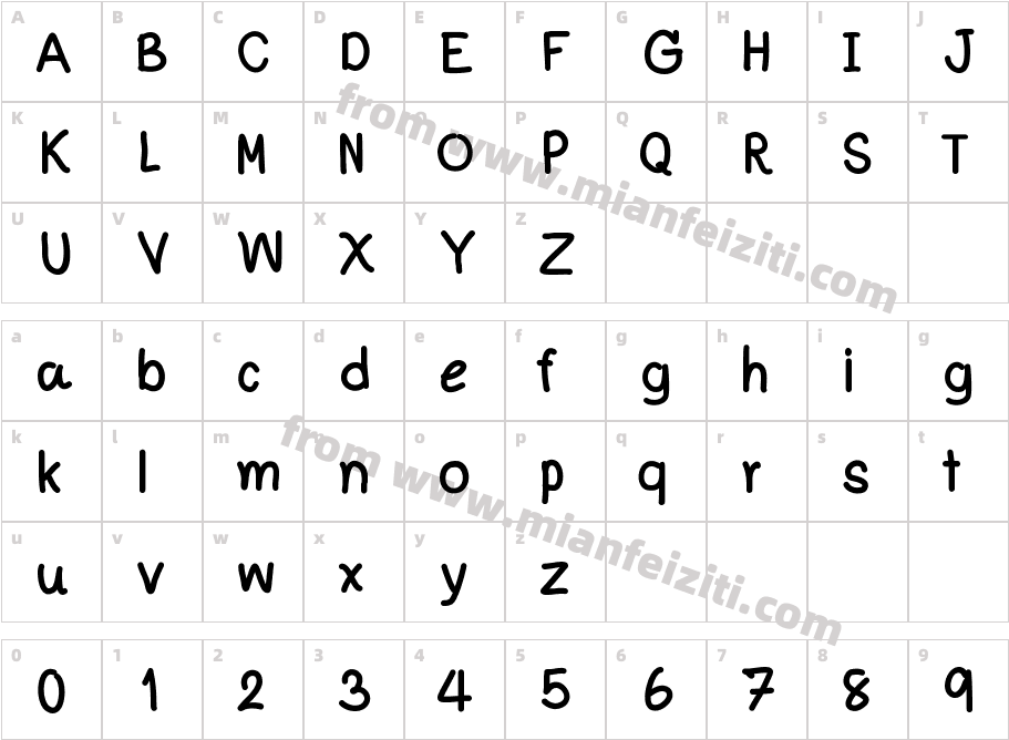 Ummm Font字体映射图