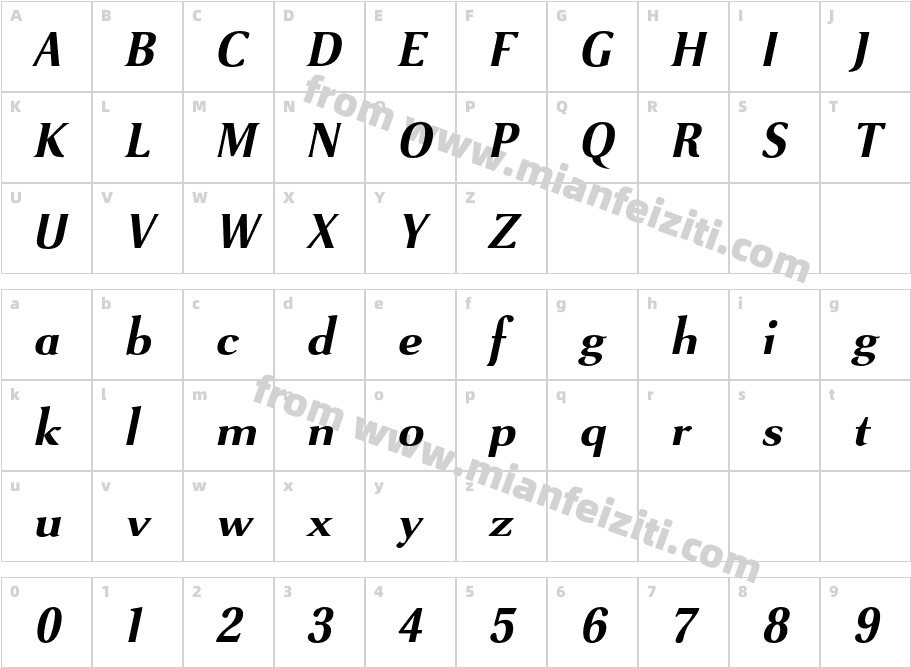 Venturis Sans ADFNo 2 Ex-Bold Ital字体映射图